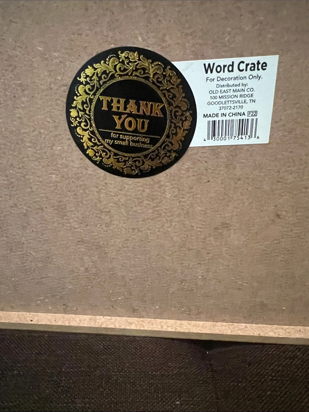 #2088*”7x15”Grateful Wooden Storage Crate - White with Burgundy Accent